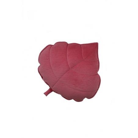 Welwetowa poduszka liść "candy pink"