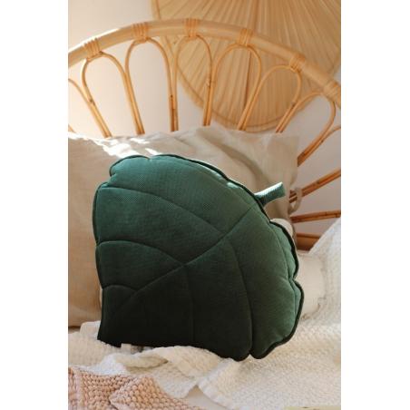 Welwetowa poduszka liść "green"