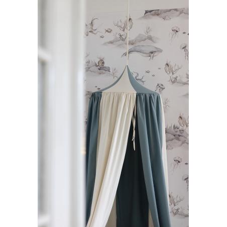 Moi Mili Baldachim lniano bawełniany Cyrk Błękitny