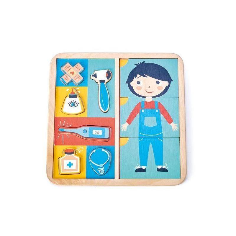 Drewniana układanka edukacyjna - Ciało człowieka, Tender Leaf Toys