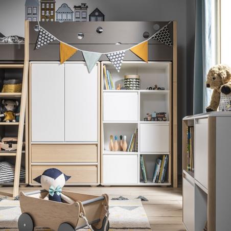 Funflex Regał wysoki drzwiczki brzozowe