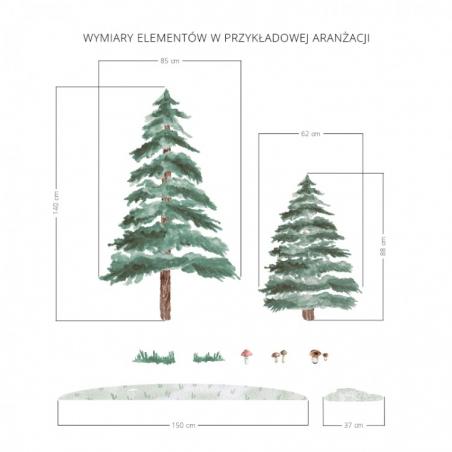 Naklejka Choinki (Świerki) 2szt. DK313