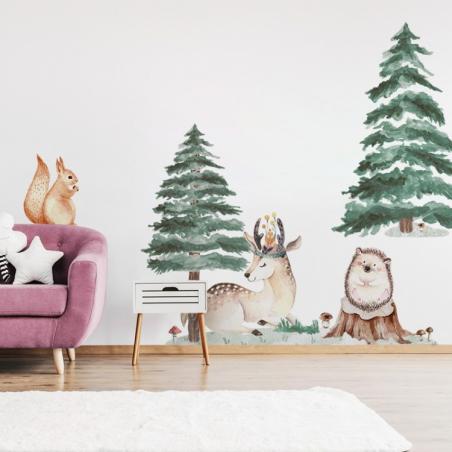 Naklejka Choinki (Świerki) 2szt. DK313