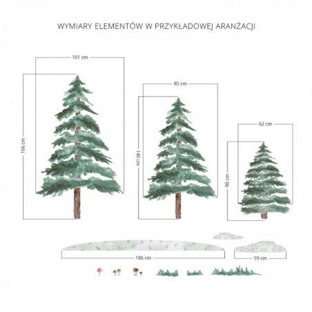 Naklejka Choinki (Świerki) 3szt. DK314