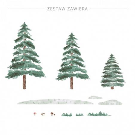 Naklejka Choinki (Świerki) 3szt. DK314