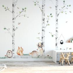 Naklejka Jeleń Jeż Wiewiórka