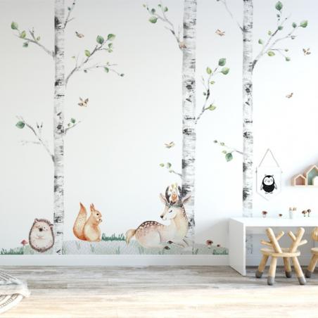 Naklejka Jeleń Jeż Wiewiórka