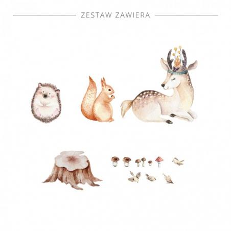 Naklejka Jeleń Jeż Wiewiórka