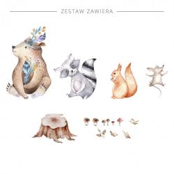 Naklejka Miś Szop Mysz Wiewiórka