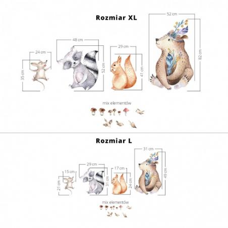 Naklejka Miś Szop Mysz Wiewiórka