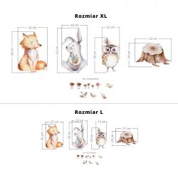 Naklejka Lis Zając Sowa