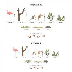 Naklejka Zestaw Flaming, Małpy i Ptaki