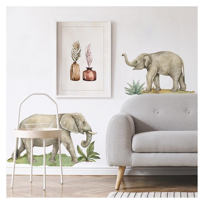 Naklejka Zestaw Słonie