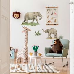 Naklejka Zestaw Słonie