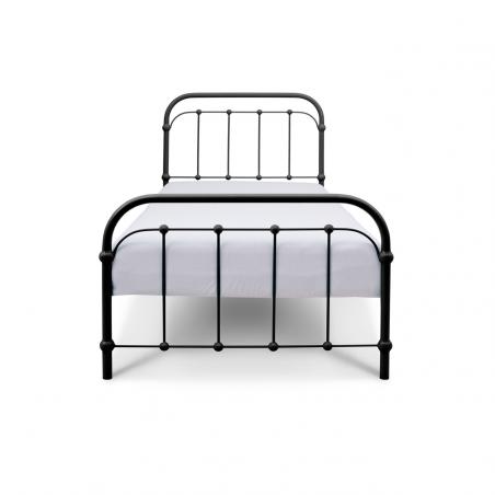 Łóżko metalowe Retro - czarne