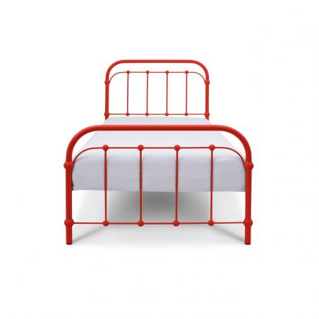Łóżko metalowe Retro - czerwone