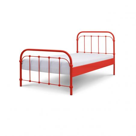 Łóżko metalowe Retro - czerwone