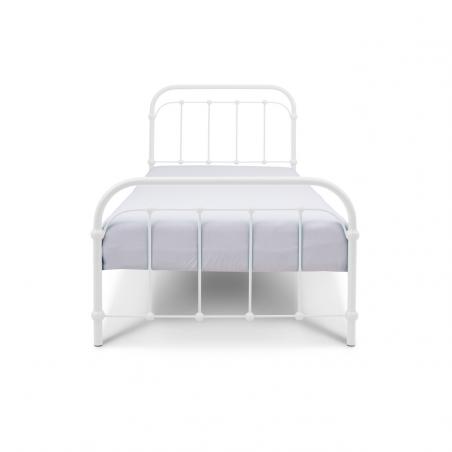 Łóżko metalowe Retro - białe