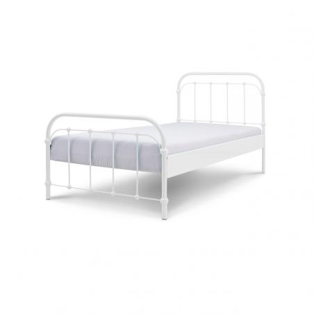 Łóżko metalowe Retro - białe