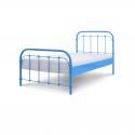 Łóżko metalowe Retro - niebieskie