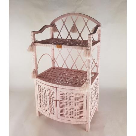 Wiklinowa Szafka Puffy Różowa z Chwostami