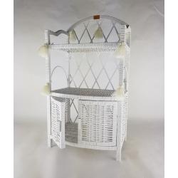 Wiklinowa Szafka Puffy Biała z Chwostami