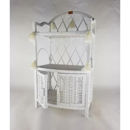 Wiklinowa Szafka Puffy Biała z Chwostami