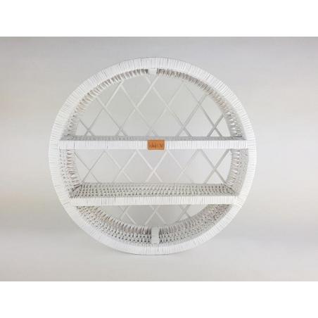 Wiklinowa Szafka Ścienna Okrągła Biała