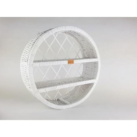 Wiklinowa Szafka Ścienna Okrągła Biała