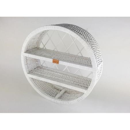 Wiklinowa Szafka Ścienna Okrągła Biała