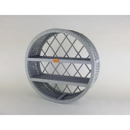 Wiklinowa Szafka Ścienna Okrągła Szara