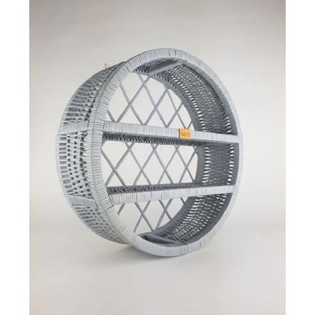 Wiklinowa Szafka Ścienna Okrągła Szara