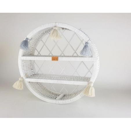 Wiklinowa Szafka Ścienna Biała Okrągła z Chwostami