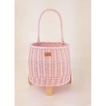 Koszyk na Zabawki na Kółkach Pully Róż