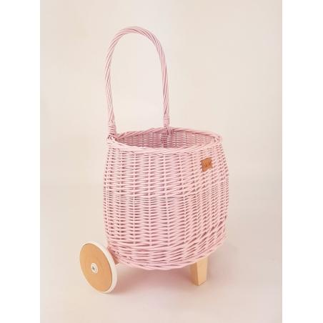 Koszyk na Zabawki na Kółkach Pully Róż