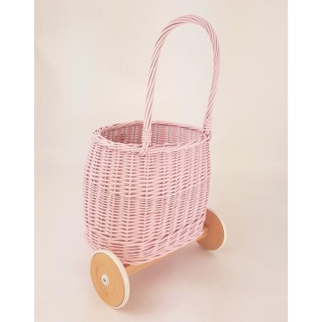Koszyk na Zabawki na Kółkach Pully Róż