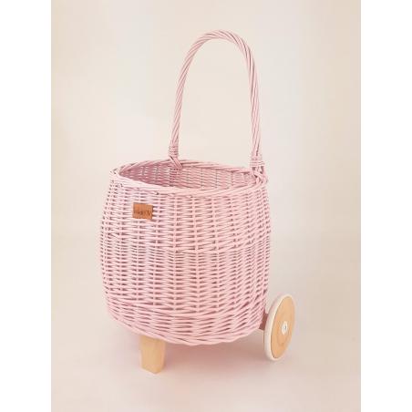 Koszyk na Zabawki na Kółkach Pully Róż