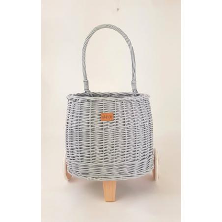 Koszyk na Zabawki na Kółkach Pully Szary