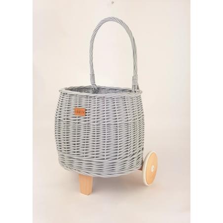 Koszyk na Zabawki na Kółkach Pully Szary