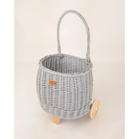 Koszyk na Zabawki na Kółkach Pully Szary