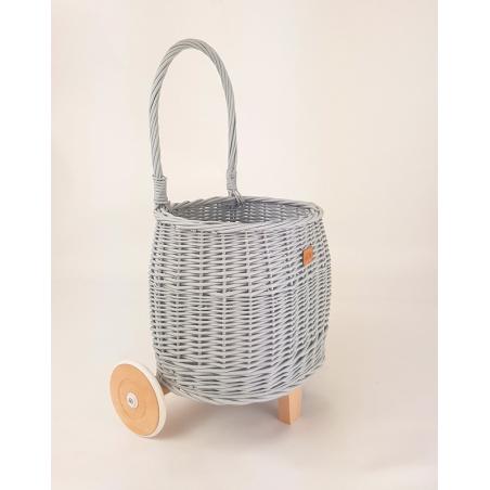 Koszyk na Zabawki na Kółkach Pully Szary