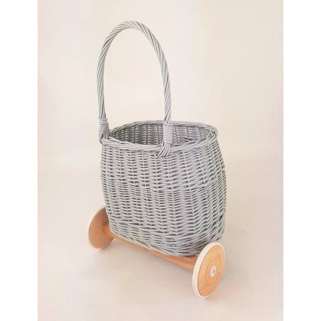 Koszyk na Zabawki na Kółkach Pully Szary