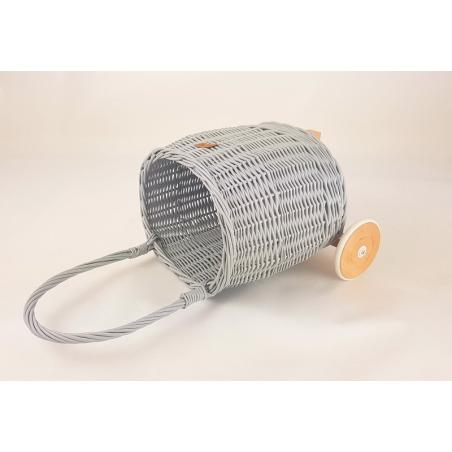 Koszyk na Zabawki na Kółkach Pully Szary