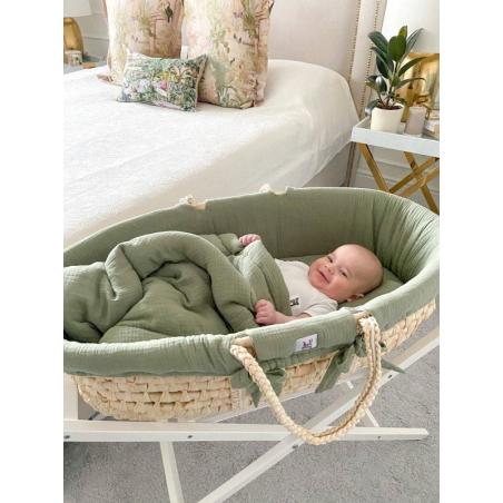Bellamy Zestaw Kosz Mojżesza Meeko + Stojak + Tekstylia Khaki