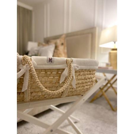 Bellamy Zestaw Kosz Mojżesza Meeko + Stojak + Tekstylia Snow