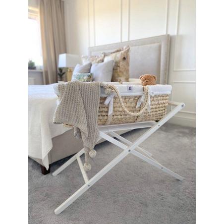 Bellamy Zestaw Kosz Mojżesza Meeko + Stojak + Tekstylia Snow
