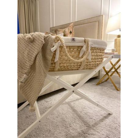 Bellamy Zestaw Kosz Mojżesza Meeko + Stojak + Tekstylia Snow