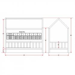 Łóżko Domek Simple Plus 180x90 Biały (bez szuflady)
