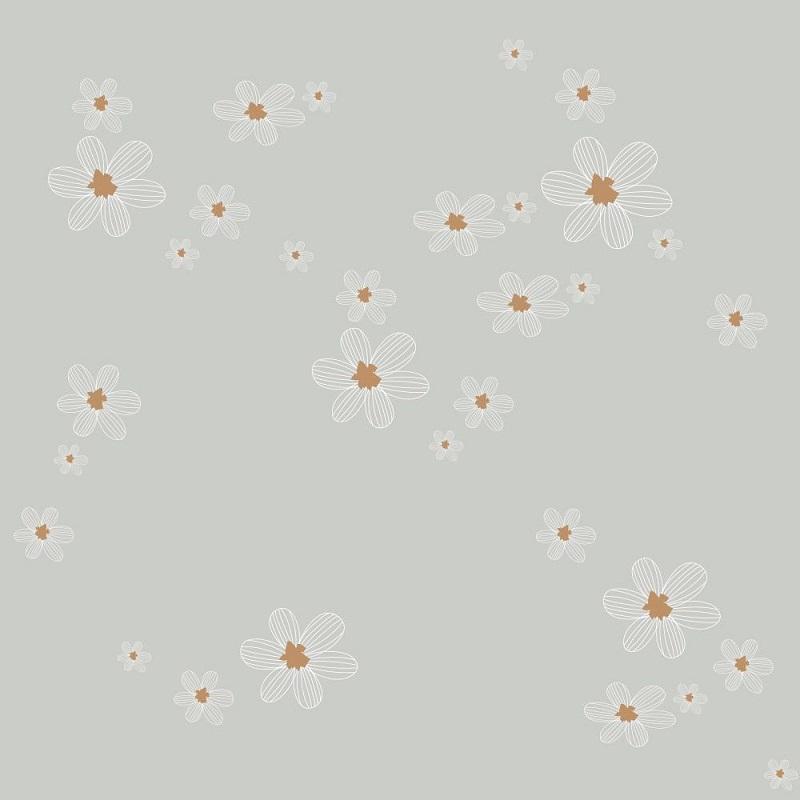 Tapeta Simple Graphic Flowers On Gray Background