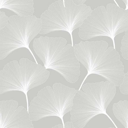 Tapeta Classic Big Gingko Pattern Grey